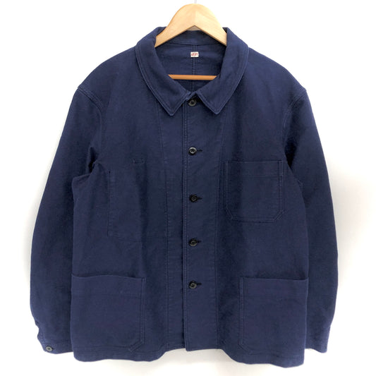 【中古品】【メンズ】 OUTIL ウティ MOLESKIN JACKET モールスキン ワークジャケット カバーオール アウター 古着 ヴィンテージ 146-260731-rs-07-fur サイズ：3 カラー：ネイビーブルー 万代Net店