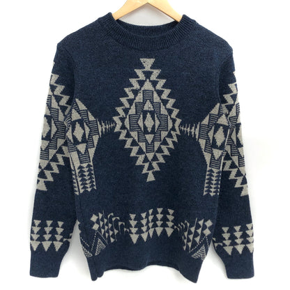 【中古品】【メンズ】 JELADO ジェラード NATIVE WOOL KNIT ネイティブ柄 ウールニット セーター 長袖 トップス 145-260731-rs-08-fur サイズ：M カラー：ブルー 万代Net店