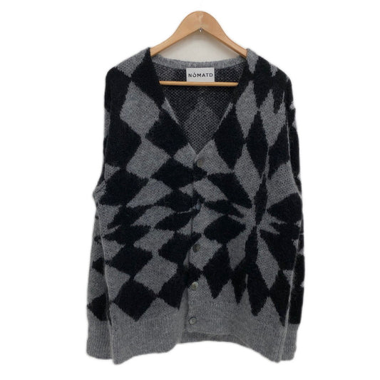 【中古品】【メンズ】 NOMA t.d. ノーマティーディー JACQUARD DIAMOND CARDIGAN ジャカード ダイヤモンド カーディガン ニット 長袖 トップス 151-250118-hn-05-fur サイズ：2 カラー：グレー/ブラック 万代Net店