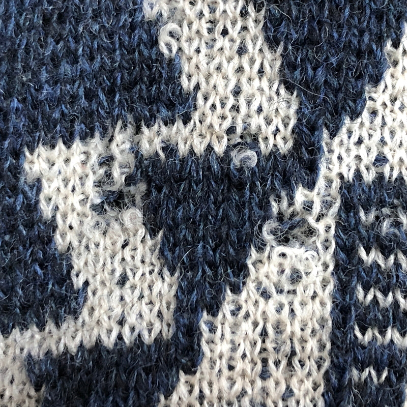 【中古品】【メンズ】 JELADO ジェラード NATIVE WOOL KNIT ネイティブ柄 ウールニット セーター 長袖 トップス 145-260731-rs-08-fur サイズ：M カラー：ブルー 万代Net店