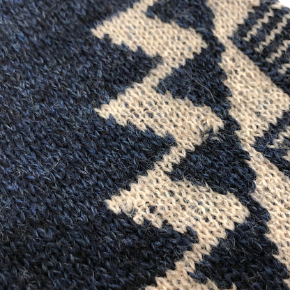 【中古品】【メンズ】 JELADO ジェラード NATIVE WOOL KNIT ネイティブ柄 ウールニット セーター 長袖 トップス 145-260731-rs-08-fur サイズ：M カラー：ブルー 万代Net店