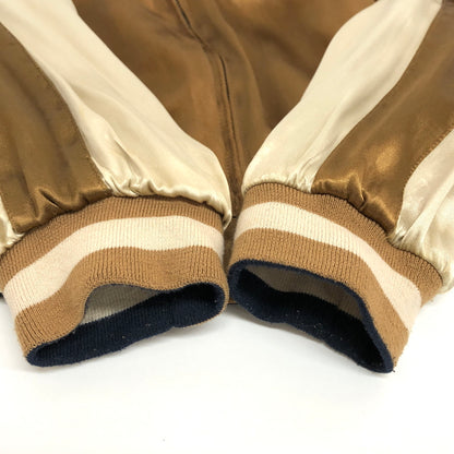 【現状渡し品】【メンズ】 USED REVERSIBLE SOUVENIR JACKET リバーシブル スーベニアジャケット スカジャン アウター "月×鶴×藤×百合" 古着 145-260731-rs-10-fur サイズ：不明 カラー：ネイビー×ブラウン 万代Net店