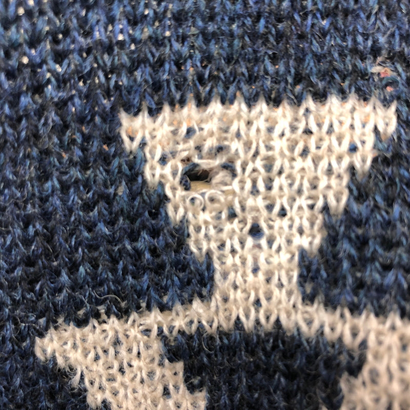 【中古品】【メンズ】 JELADO ジェラード NATIVE WOOL KNIT ネイティブ柄 ウールニット セーター 長袖 トップス 145-260731-rs-08-fur サイズ：M カラー：ブルー 万代Net店