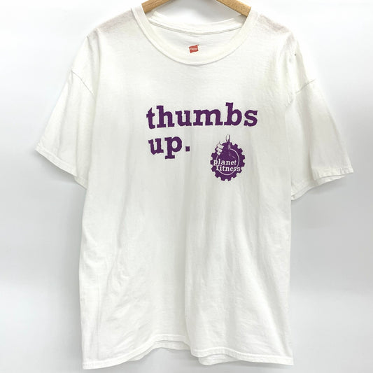 【中古品】【メンズ】 Hanes ヘインズ サムズアップデザイン S/S Tee プリントTシャツ 145-260312-ea-02-fur サイズ：XL カラー：ホワイト 万代Net店