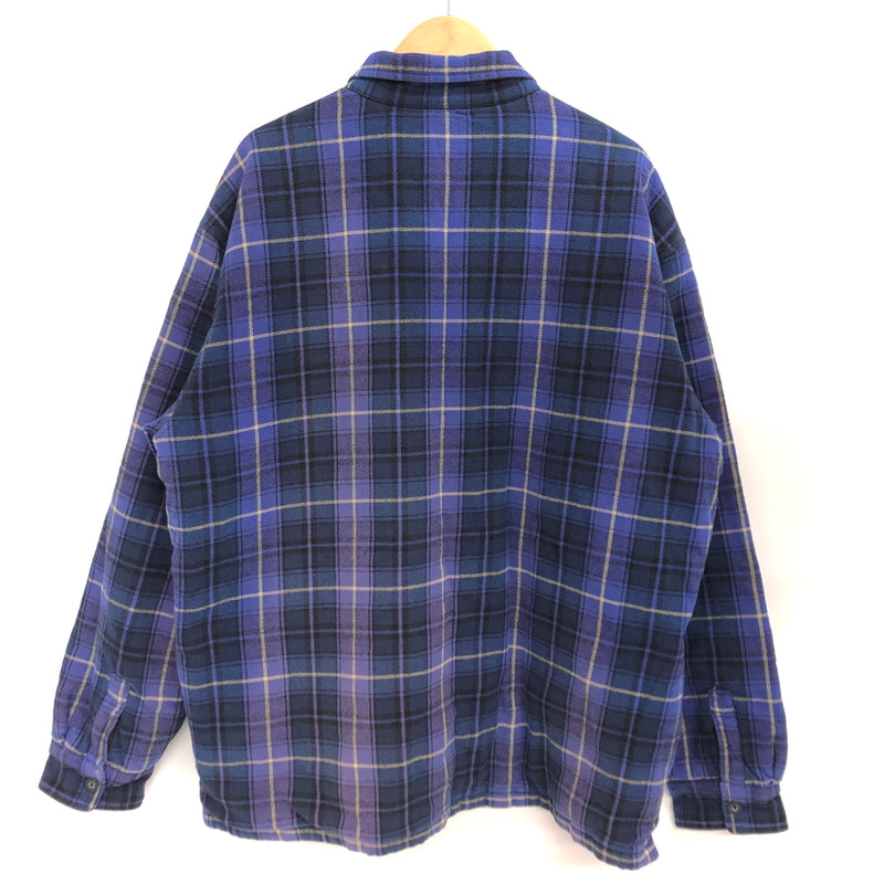 【現状渡し品】【メンズ】 SUPREME シュプリーム 25AW THERMAL LINED ZIP UP FLANNEL SHIRTS ジップアップ フランネルシャツ ジャケット 古着 149-261026-rs-04-fur サイズ：XL カラー：ブルー 万代Net店