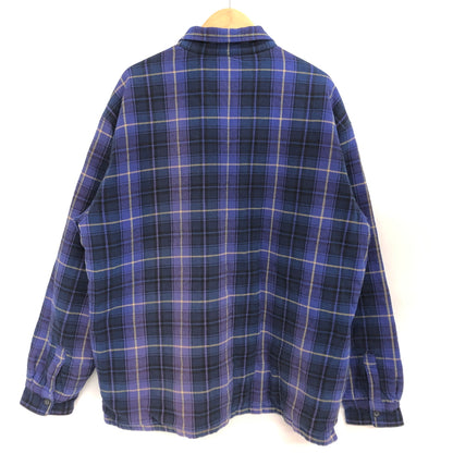 【現状渡し品】【メンズ】 SUPREME シュプリーム 25AW THERMAL LINED ZIP UP FLANNEL SHIRTS ジップアップ フランネルシャツ ジャケット 古着 149-261026-rs-04-fur サイズ：XL カラー：ブルー 万代Net店