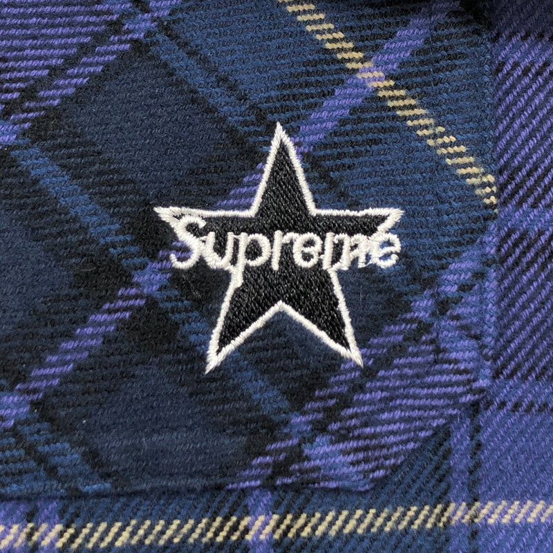 【現状渡し品】【メンズ】 SUPREME シュプリーム 25AW THERMAL LINED ZIP UP FLANNEL SHIRTS ジップアップ フランネルシャツ ジャケット 古着 149-261026-rs-04-fur サイズ：XL カラー：ブルー 万代Net店