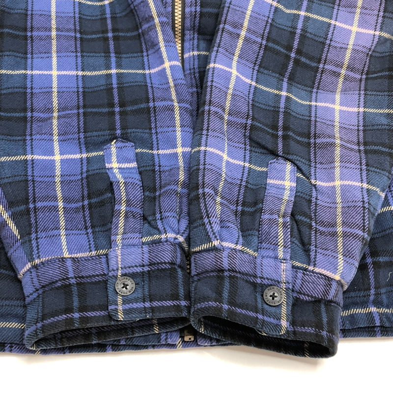 【現状渡し品】【メンズ】 SUPREME シュプリーム 25AW THERMAL LINED ZIP UP FLANNEL SHIRTS ジップアップ フランネルシャツ ジャケット 古着 149-261026-rs-04-fur サイズ：XL カラー：ブルー 万代Net店