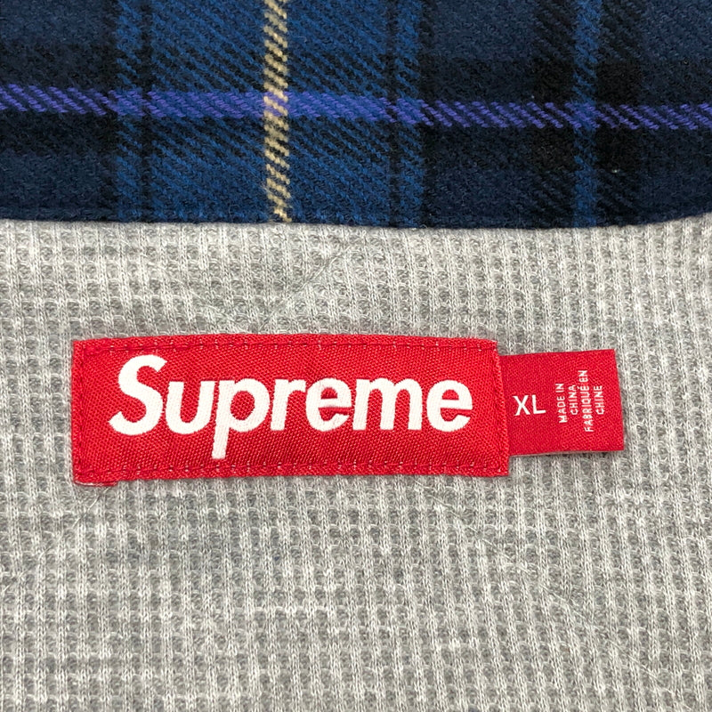 【現状渡し品】【メンズ】 SUPREME シュプリーム 25AW THERMAL LINED ZIP UP FLANNEL SHIRTS ジップアップ フランネルシャツ ジャケット 古着 149-261026-rs-04-fur サイズ：XL カラー：ブルー 万代Net店
