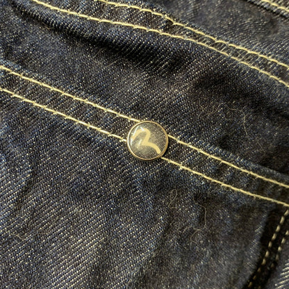 【中古品】【メンズ】 EVISU エヴィス 特殊カモメペイント ダブルニー デニムオーバーオール 156-261001-kh-15-izu サイズ：34 カラー：インディゴ 万代Net店