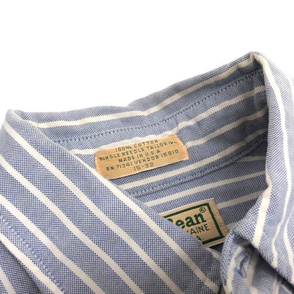 【現状渡し品】【メンズ】 L.L.Bean エルエルビーン 70-80s USA製 オックスフォーシャツ 長袖シャツ ストライプ 古着 ヴィンテージ系 146-250908-rs-06-fur カラー：ブルー/ホワイト 万代Net店