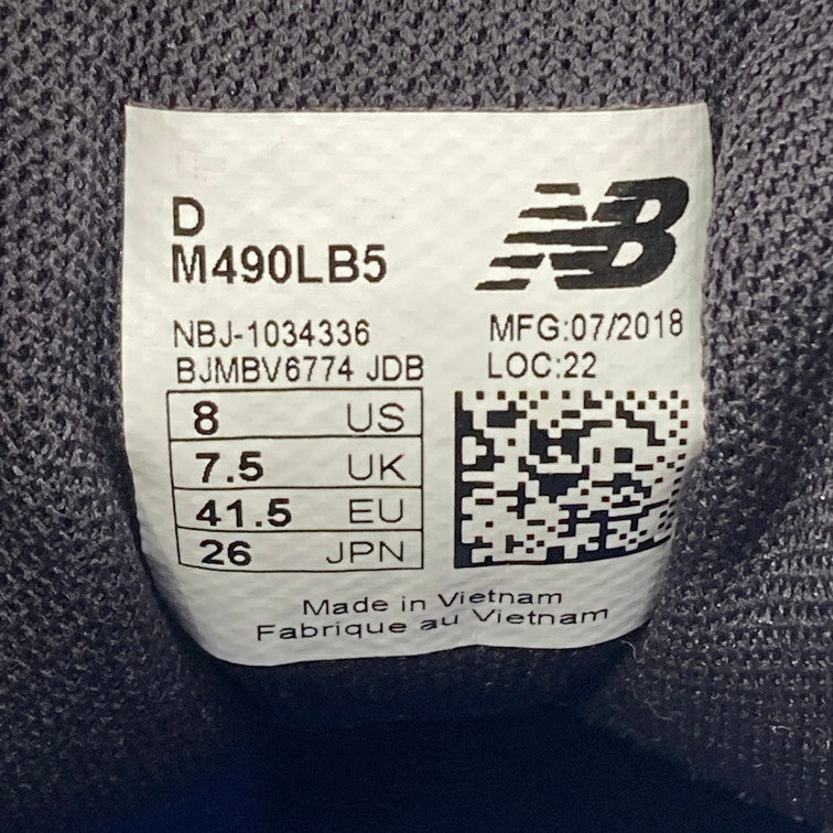【中古品】【メンズ】 NEW BALANCE ニューバランス M490LB5 ランニングシューズ スニーカー 本体のみ（箱なし） 162-251102-WA-05-iwa サイズ：26 カラー：ブラック系 万代Net店