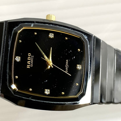 【中古品】【メンズ/レディース】 RADO ラドー 132.9504.3 4P DIA STAR ANALOG QUARTZ ダイヤスター アナログ クォーツ 腕時計 時計 197-260603-kh-04-izu カラー：ブラック 万代Net店