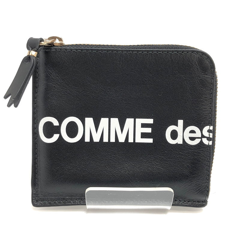 【中古品】【メンズ/レディース】 COMME des GARCONS コムデギャルソン Huge Logo Wallet SA3100HL コインケース ロゴ L字ファスナー 小銭入れ お札入れ ウォレット 財布 200-250909-rs-02-fur カラー：ブラック 万代Net店