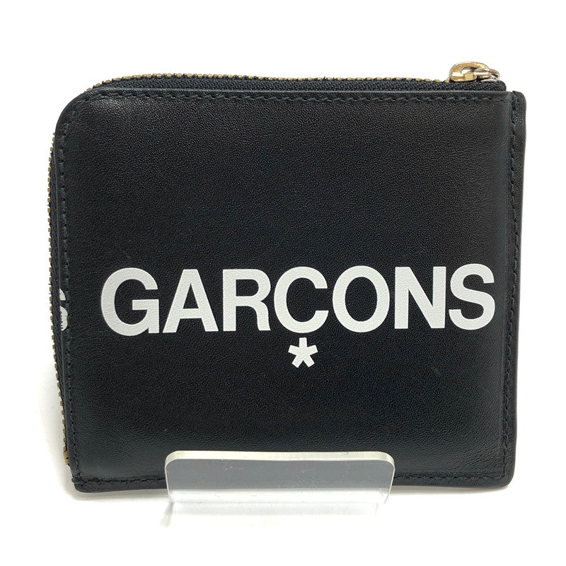 【中古品】【メンズ/レディース】 COMME des GARCONS コムデギャルソン Huge Logo Wallet SA3100HL コインケース ロゴ L字ファスナー 小銭入れ お札入れ ウォレット 財布 200-250909-rs-02-fur カラー：ブラック 万代Net店