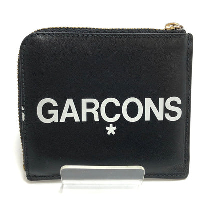 【中古品】【メンズ/レディース】 COMME des GARCONS コムデギャルソン Huge Logo Wallet SA3100HL コインケース ロゴ L字ファスナー 小銭入れ お札入れ ウォレット 財布 200-250909-rs-02-fur カラー：ブラック 万代Net店