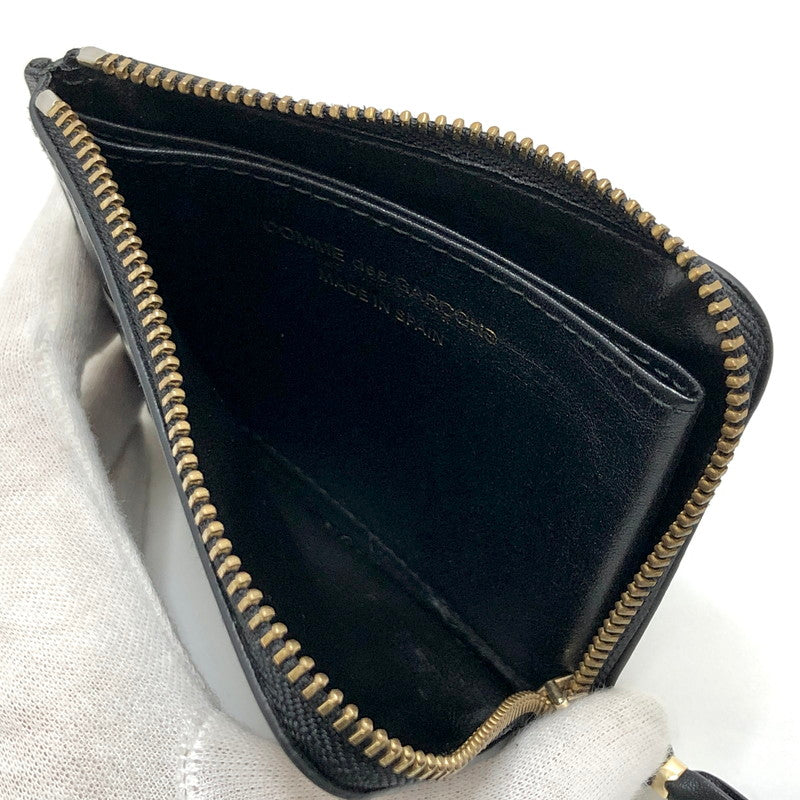 【中古品】【メンズ/レディース】 COMME des GARCONS コムデギャルソン Huge Logo Wallet SA3100HL コインケース ロゴ L字ファスナー 小銭入れ お札入れ ウォレット 財布 200-250909-rs-02-fur カラー：ブラック 万代Net店