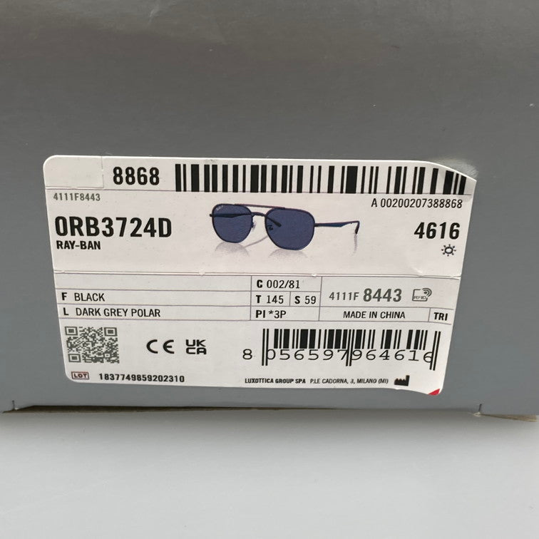 【中古品】【メンズ】 Ray-Ban レイバン RB3724D サングラス BLACK 203-251103-WA-08-iwa サイズ：59□18 145 カラー：ブラック ダークグレー 万代Net店