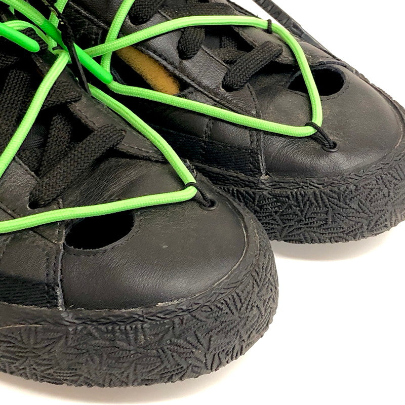 【中古品】【メンズ】 NIKE ナイキ × Off-White オフホワイト BLAZER LOW 77 "Black and Electro Green" DH7863-001 ブレーザー ロー スニーカー シューズ 靴 160-250609-rs-06-fur サイズ：28.5cm US 10.5 カラー：ブラック/グリーン 万代Net店