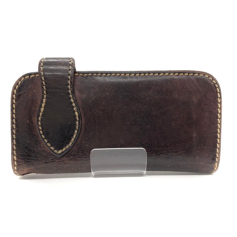 【ジャンク品】【メンズ/レディース】 SAAD サード LEATHER LONG WALLET レザー ロングウォレット コンチョ 長財布 200-250123-rs-04-fur カラー：ダークブラウン系 万代Net店