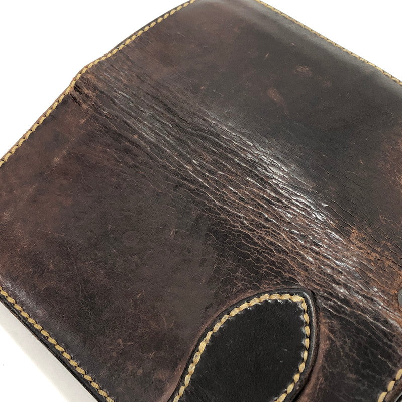 【ジャンク品】【メンズ/レディース】 SAAD サード LEATHER LONG WALLET レザー ロングウォレット コンチョ 長財布 200-250123-rs-04-fur カラー：ダークブラウン系 万代Net店