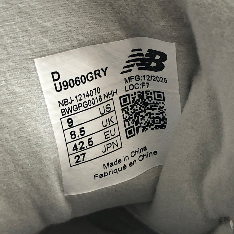 【中古美品】【メンズ】 NEW BALANCE ニューバランス U9060GRY スニーカー シューズ 靴 162-261028-rs-05-fur サイズ：27.0cm US9 カラー：グレー 万代Net店
