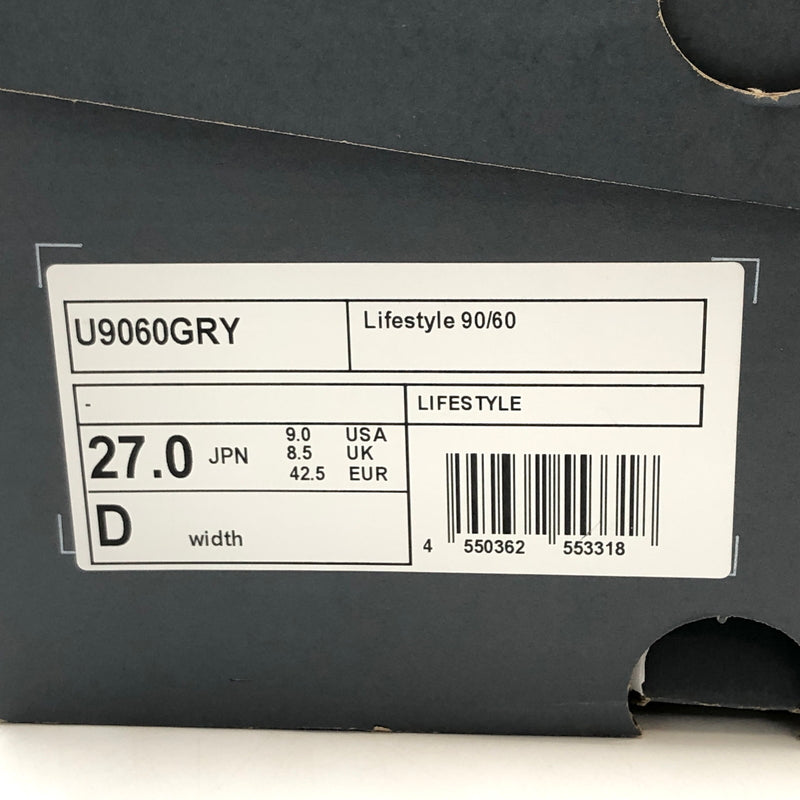 【中古美品】【メンズ】 NEW BALANCE ニューバランス U9060GRY スニーカー シューズ 靴 162-261028-rs-05-fur サイズ：27.0cm US9 カラー：グレー 万代Net店