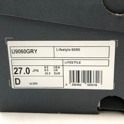 【中古美品】【メンズ】 NEW BALANCE ニューバランス U9060GRY スニーカー シューズ 靴 162-261028-rs-05-fur サイズ：27.0cm US9 カラー：グレー 万代Net店