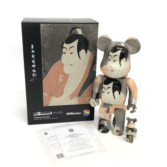【中古品】 BE@RBRICK × 東洲斎写楽 ベアブリック 市川鰕蔵の竹村定之進 100％ & 400％ 208-260519-rs-04-fur 万代Net店