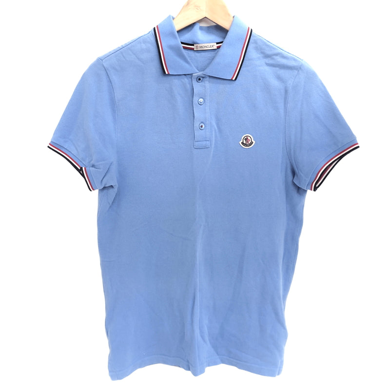 【中古品】【メンズ】 MONCLER モンクレール MAGIA POLO MANICA CORTA S/S POLO SHIRT D10918345600 ポロシャツ 半袖 トップス 141-260804-rs-05-fur サイズ：S カラー：ライトブルー 万代Net店