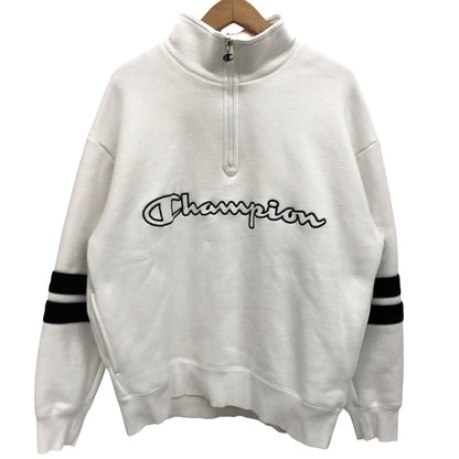 【中古品】【メンズ/レディース】 Champion チャンピオン HALF ZIP SWEAT C3-S003 ハーフジップスウェット プルオーバー 長袖 トップス スポーツ系 145-250124-rs-05-fur サイズ：Ｌ カラー：ホワイト 万代Net店