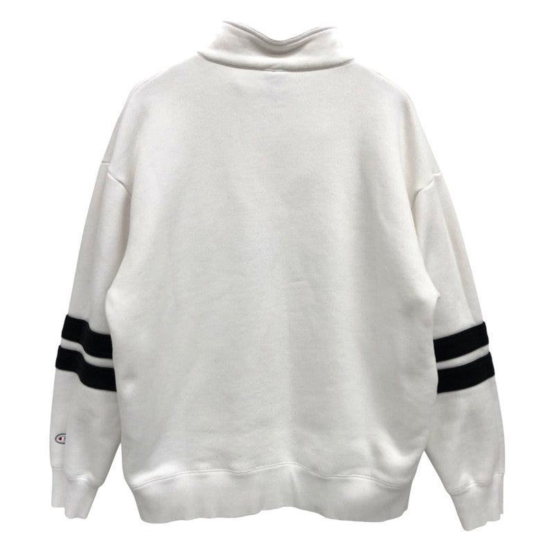 【中古品】【メンズ/レディース】 Champion チャンピオン HALF ZIP SWEAT C3-S003 ハーフジップスウェット プルオーバー 長袖 トップス スポーツ系 145-250124-rs-05-fur サイズ：Ｌ カラー：ホワイト 万代Net店