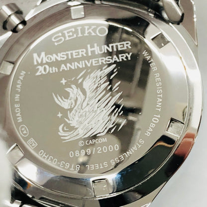 【中古美品】【メンズ/レディース】 SEIKO セイコー × MONSTER HUNTER モンスターハンター 20周年コラボレーションウオッチ イヴェルカーナモデル 腕時計 197-250125-hn-02-fur カラー：シルバー/ブルー系 万代Net店