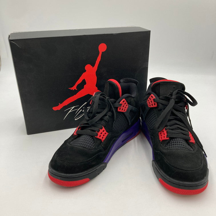 【中古品】【メンズ】 NIKE ナイキ AQ3816-065 AIR JORDAN 4 RETRO RAPTORS 靴 スニーカー 160-250629-NS-18-iwa サイズ：28.5cm カラー：ブラック パープル レッド 万代Net店