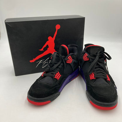 【中古品】【メンズ】 NIKE ナイキ AQ3816-065 AIR JORDAN 4 RETRO RAPTORS 靴 スニーカー 160-250629-NS-18-iwa サイズ：28.5cm カラー：ブラック パープル レッド 万代Net店