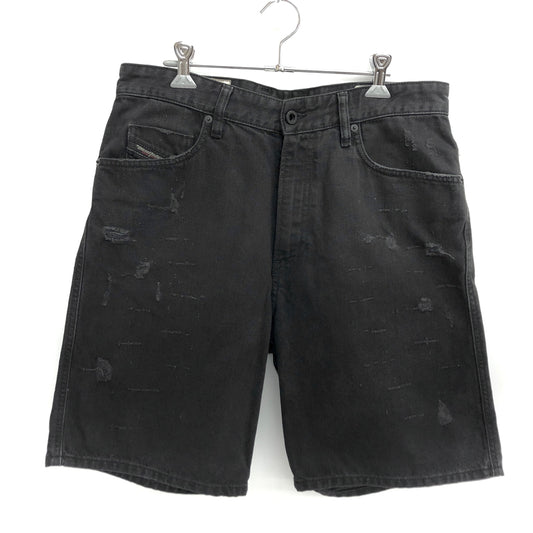 【中古品】【メンズ】 DIESEL ディーゼル D-WILLOH SHORT PANTS ショート デニムパンツ ショーツ ハーフパンツ ボトムス 152-260805-rs-05-fur サイズ：W30 カラー：ブラックデニム 万代Net店