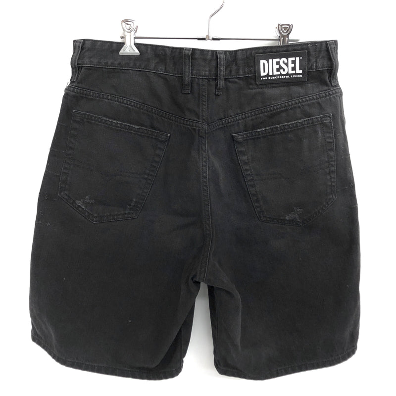 【中古品】【メンズ】 DIESEL ディーゼル D-WILLOH SHORT PANTS ショート デニムパンツ ショーツ ハーフパンツ ボトムス 152-260805-rs-05-fur サイズ：W30 カラー：ブラックデニム 万代Net店
