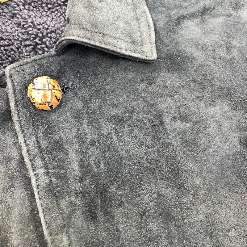 【中古品】【メンズ】 IROQUOIS イロコイ 786200 GOAT SUEDE BALMACAAN COAT ゴート スウェード バルマカーン コート アウター 140-260910-cs-13-izu サイズ：1 カラー：ブラック 万代Net店
