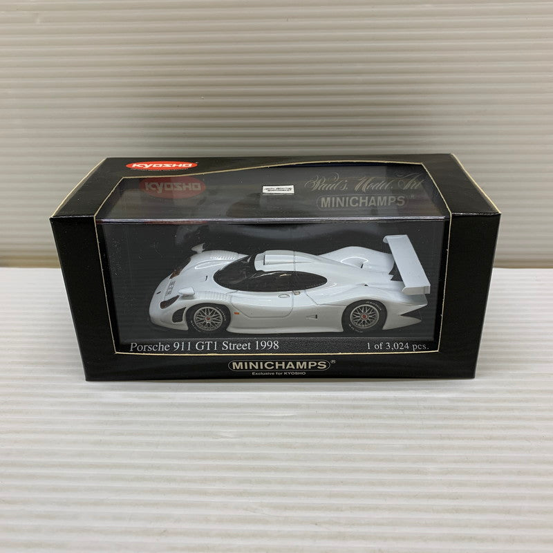 【現状渡し品】 京商 kyosho MINICHAMPS 1/43 ポルシェ 911 GT1 ストリート 1998 ホワイト 433 986803 ミニカー 061-260401-AS-6-min 万代Net店