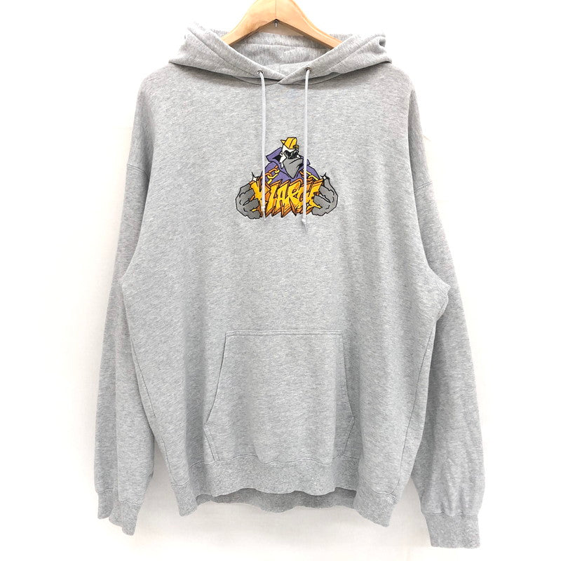 【中古品】【メンズ】 XLARGE エクストララージ LOGO CHAIN PULLOVER HOODED SWEAT 101213012033 ロゴ フーディ パーカー長袖 トップス ストリート系 142-250611-rs-02-fur サイズ：L カラー：グレー 万代Net店