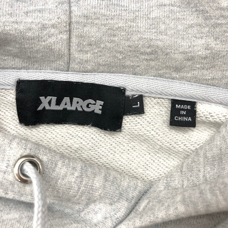【中古品】【メンズ】 XLARGE エクストララージ LOGO CHAIN PULLOVER HOODED SWEAT 101213012033 ロゴ フーディ パーカー長袖 トップス ストリート系 142-250611-rs-02-fur サイズ：L カラー：グレー 万代Net店