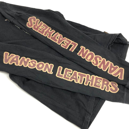 【現状渡し品】【メンズ】 VANSON バンソン L/S TEE 長袖 Tシャツ ロンT トップス 古着 145-261029-rs-06-fur サイズ：M カラー：ブラック 万代Net店