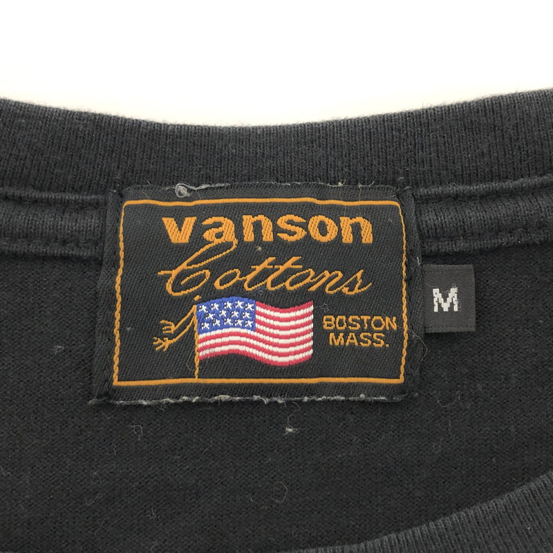 【現状渡し品】【メンズ】 VANSON バンソン L/S TEE 長袖 Tシャツ ロンT トップス 古着 145-261029-rs-06-fur サイズ：M カラー：ブラック 万代Net店