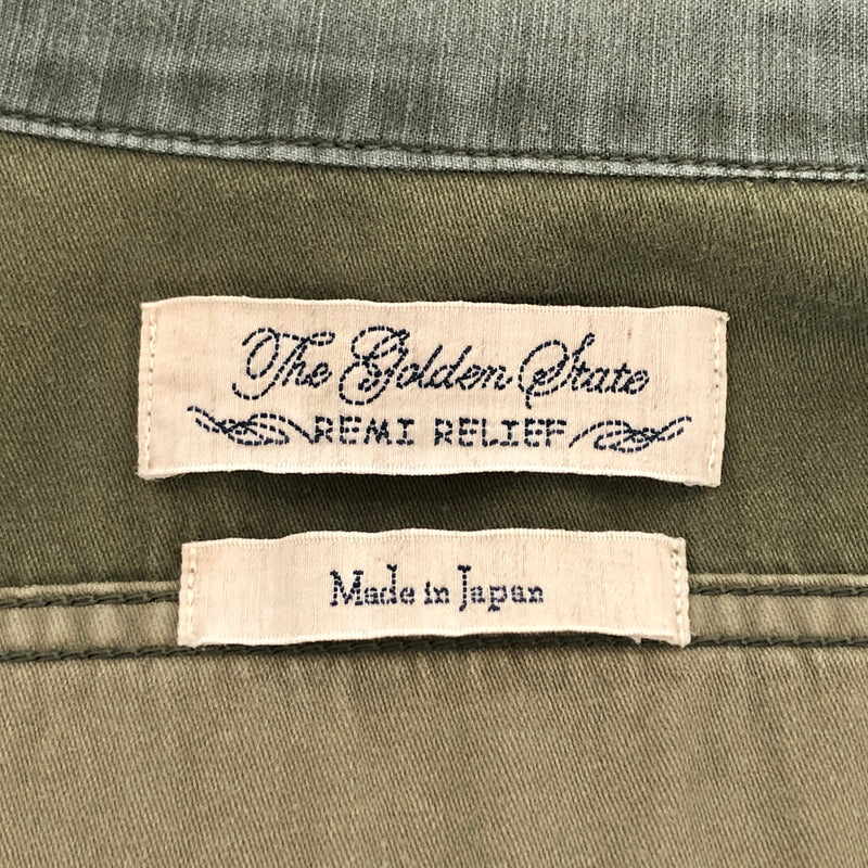 【現状渡し品】【メンズ】 REMI RELIEF レミレリーフ PATCHWORK　L/S SHIRT パッチワーク ミリタリーシャツ 長袖 トップス 古着 140-260805-rs-08-fur サイズ：M カラー：オリーブカラー 万代Net店