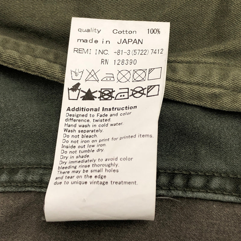 【現状渡し品】【メンズ】 REMI RELIEF レミレリーフ PATCHWORK　L/S SHIRT パッチワーク ミリタリーシャツ 長袖 トップス 古着 140-260805-rs-08-fur サイズ：M カラー：オリーブカラー 万代Net店