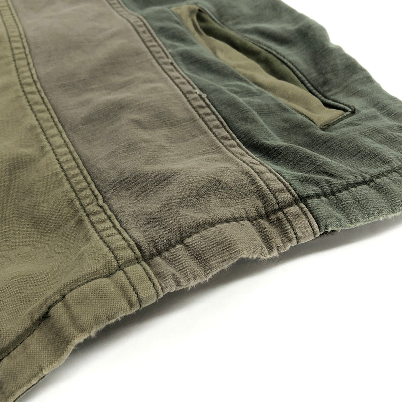 【現状渡し品】【メンズ】 REMI RELIEF レミレリーフ PATCHWORK　L/S SHIRT パッチワーク ミリタリーシャツ 長袖 トップス 古着 140-260805-rs-08-fur サイズ：M カラー：オリーブカラー 万代Net店