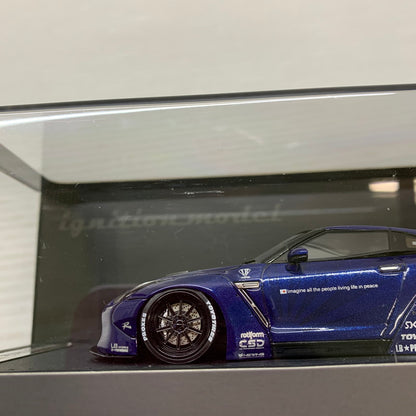【中古品】 イグニッションモデル 1/43 LB-WORKS GT-R R35 ブルーメタリック IG0787 リバティーウォーク ミニカー 061-260401-AS-9-min 万代Net店