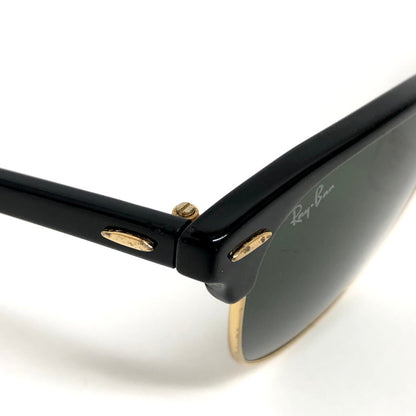 【現状渡し品】【メンズ/レディース】 RAY-BAN レイバン CLUBMASTER SUNGLASSES RB3016 サングラス アイウェア アクセサリー 203-260521-rs-03-fur サイズ：51ロ21-145 カラー：ブラック/ゴールド/グリーン系 万代Net店
