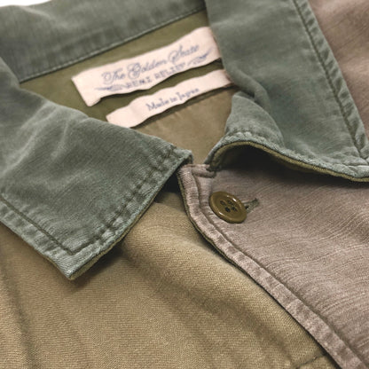 【現状渡し品】【メンズ】 REMI RELIEF レミレリーフ PATCHWORK　L/S SHIRT パッチワーク ミリタリーシャツ 長袖 トップス 古着 140-260805-rs-08-fur サイズ：M カラー：オリーブカラー 万代Net店