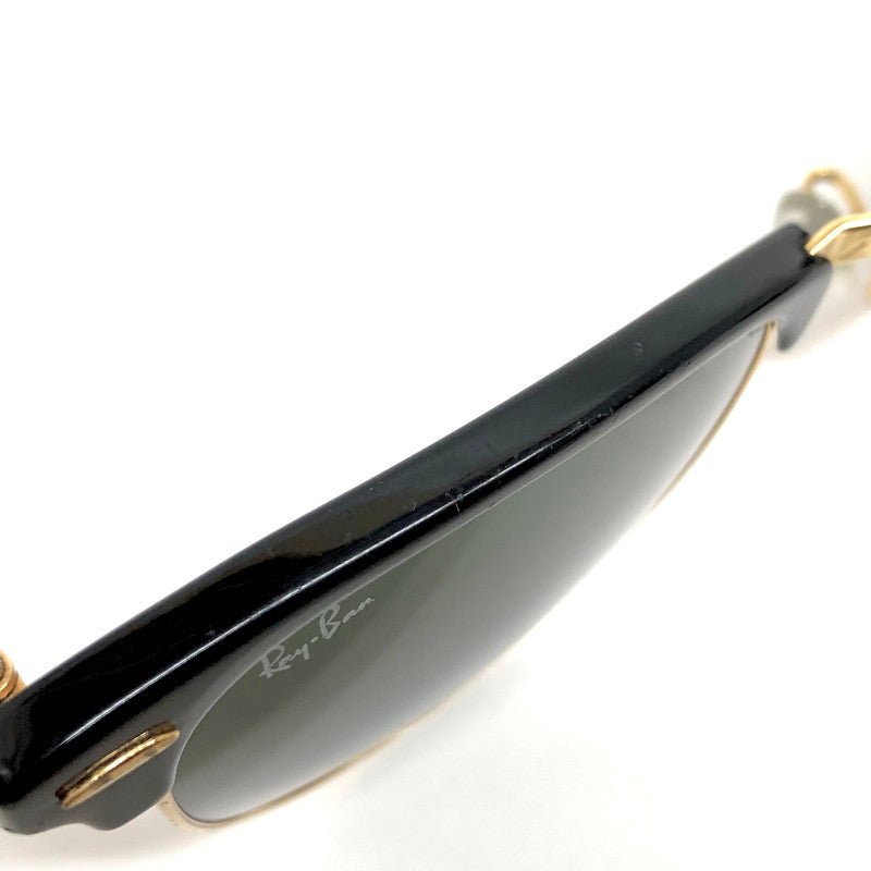 【現状渡し品】【メンズ/レディース】 RAY-BAN レイバン CLUBMASTER SUNGLASSES RB3016 サングラス アイウェア アクセサリー 203-260521-rs-03-fur サイズ：51ロ21-145 カラー：ブラック/ゴールド/グリーン系 万代Net店
